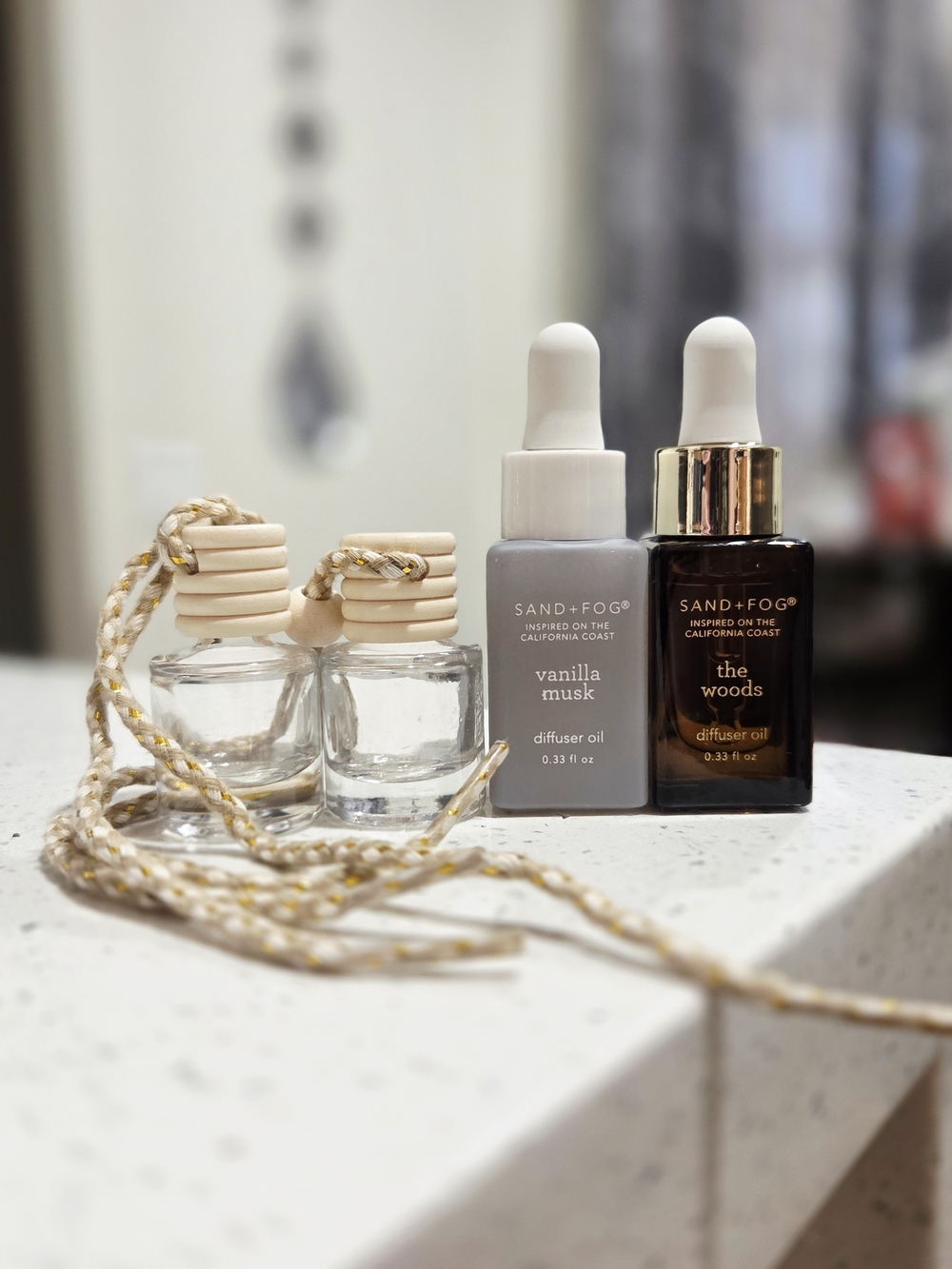 Sand + Fog Vanilla Musk & The Woods Diffuser Oil Set - X2 Glass Diffusers